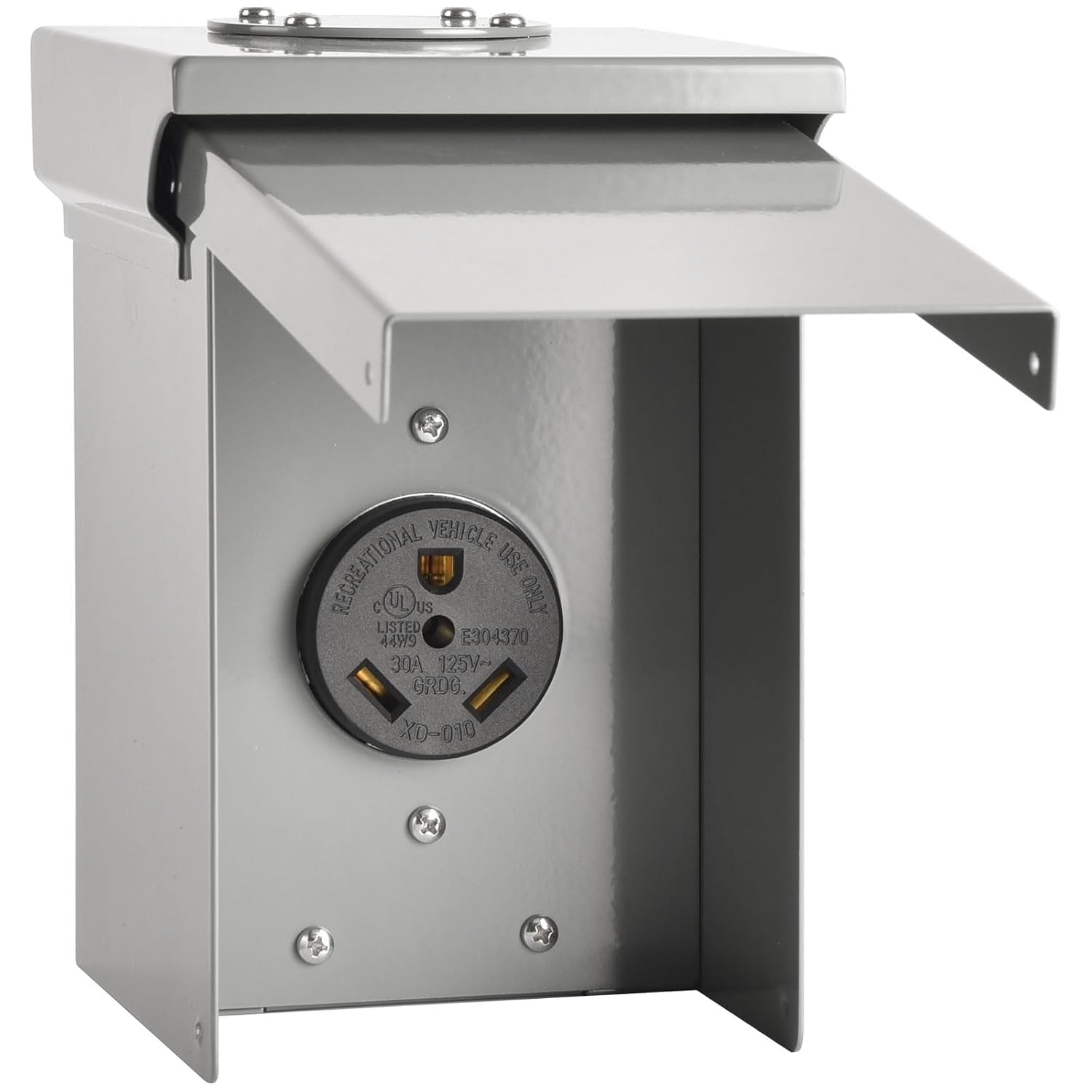 30 Amp RV/EV Power Outlet Box, UL Listed NEMA TT-30R Receptacle 125V, Temporary