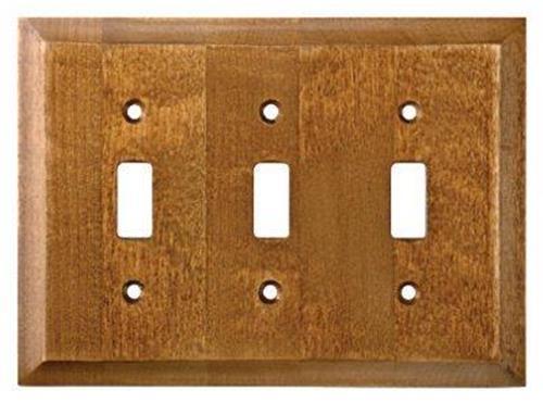 Wood Triple Toggle Wall Plate Triple Switch Plate