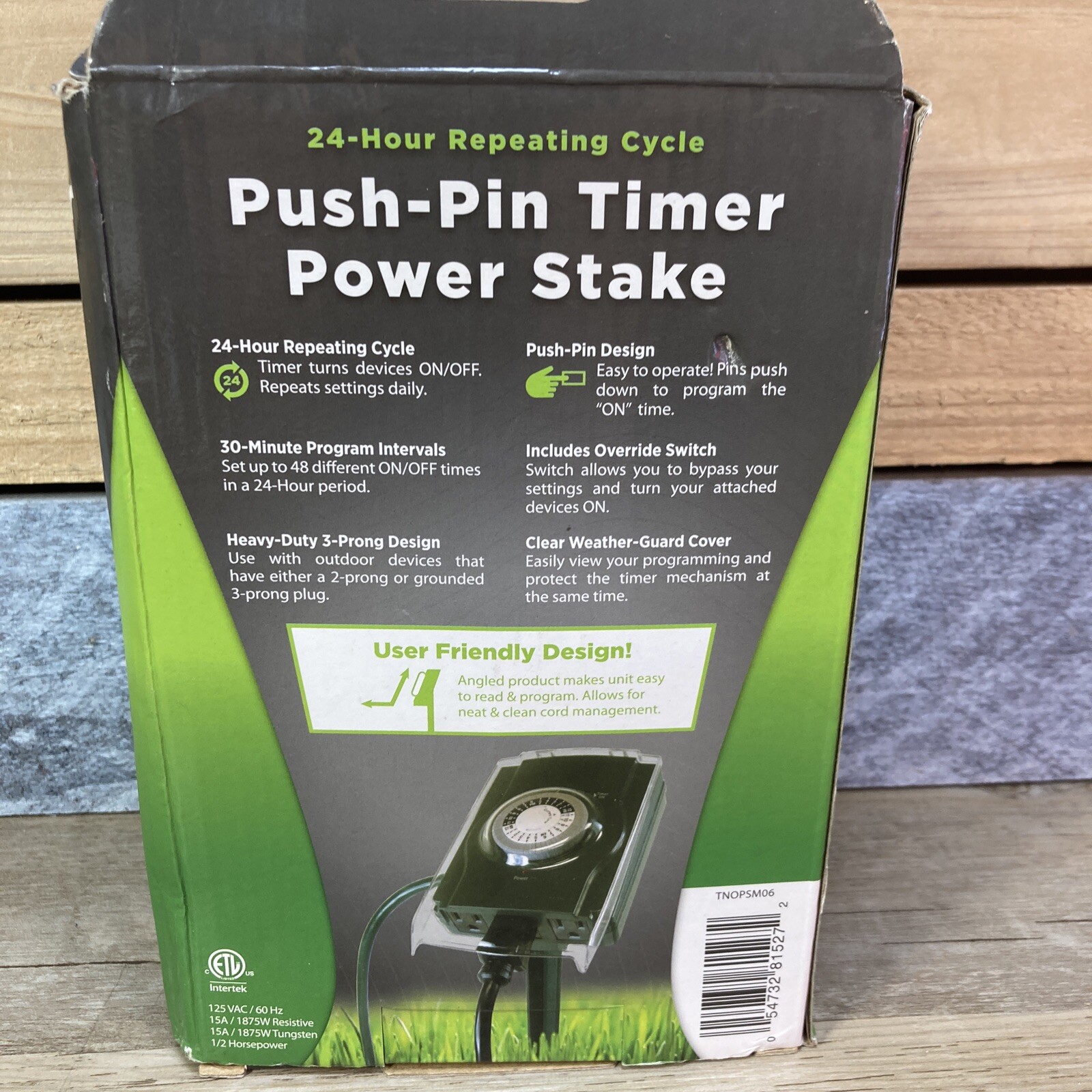 Outdoor Power Stake Timer 7 days Waterproof 6 Grounded Outlets Weatherproof