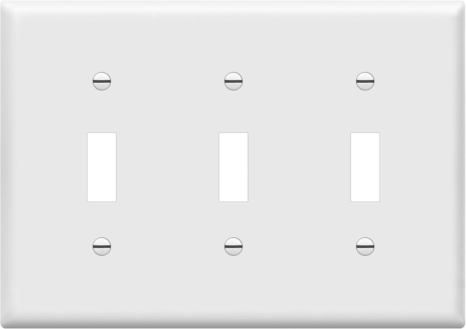 Triple Light Switch Wall Plate, Gloss Finish, Standard Size 3-Gang 4.50″ x