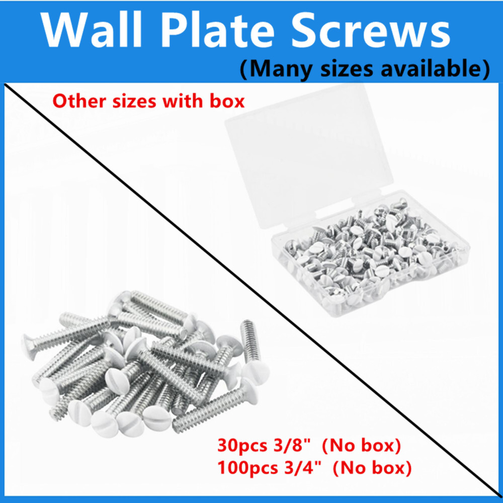 Wall Plate Screws, White Outlet Screws 6-32 Thread Light Electrical Cover