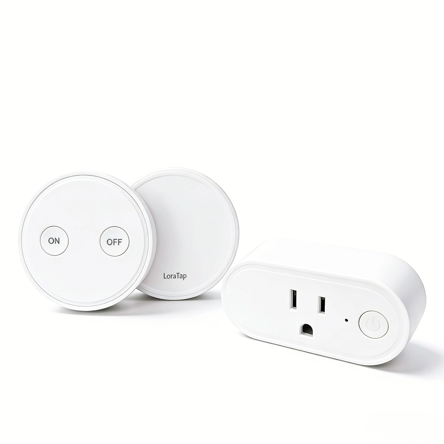 Wireless Outlet – Ergonomic Round Remote (Comfort Grip!) + Magnetic Wall Base –
