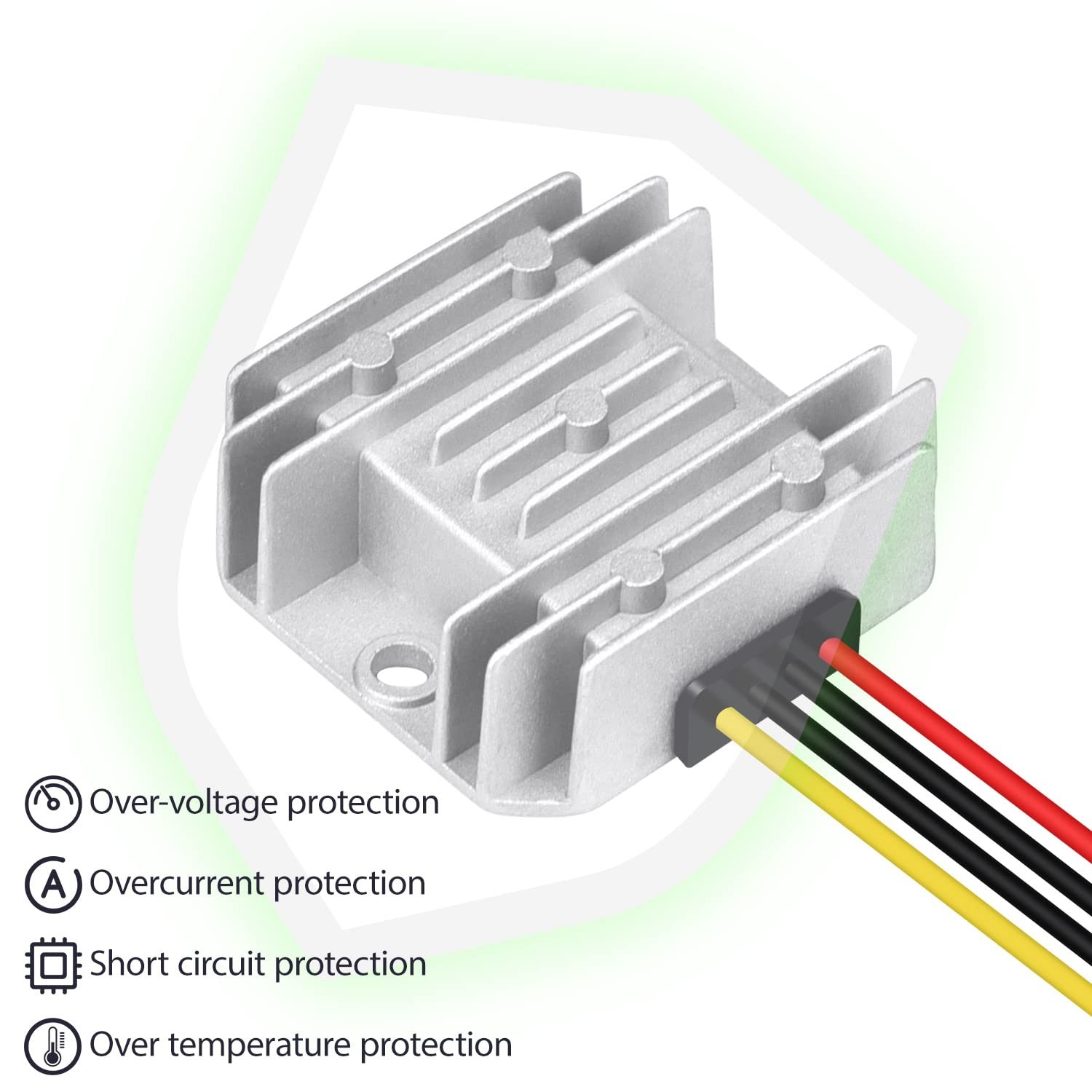 LeMotech DC 8-40v to 12v Converter 3A 36W Step Down 8V-40V 12V 3A, Silver