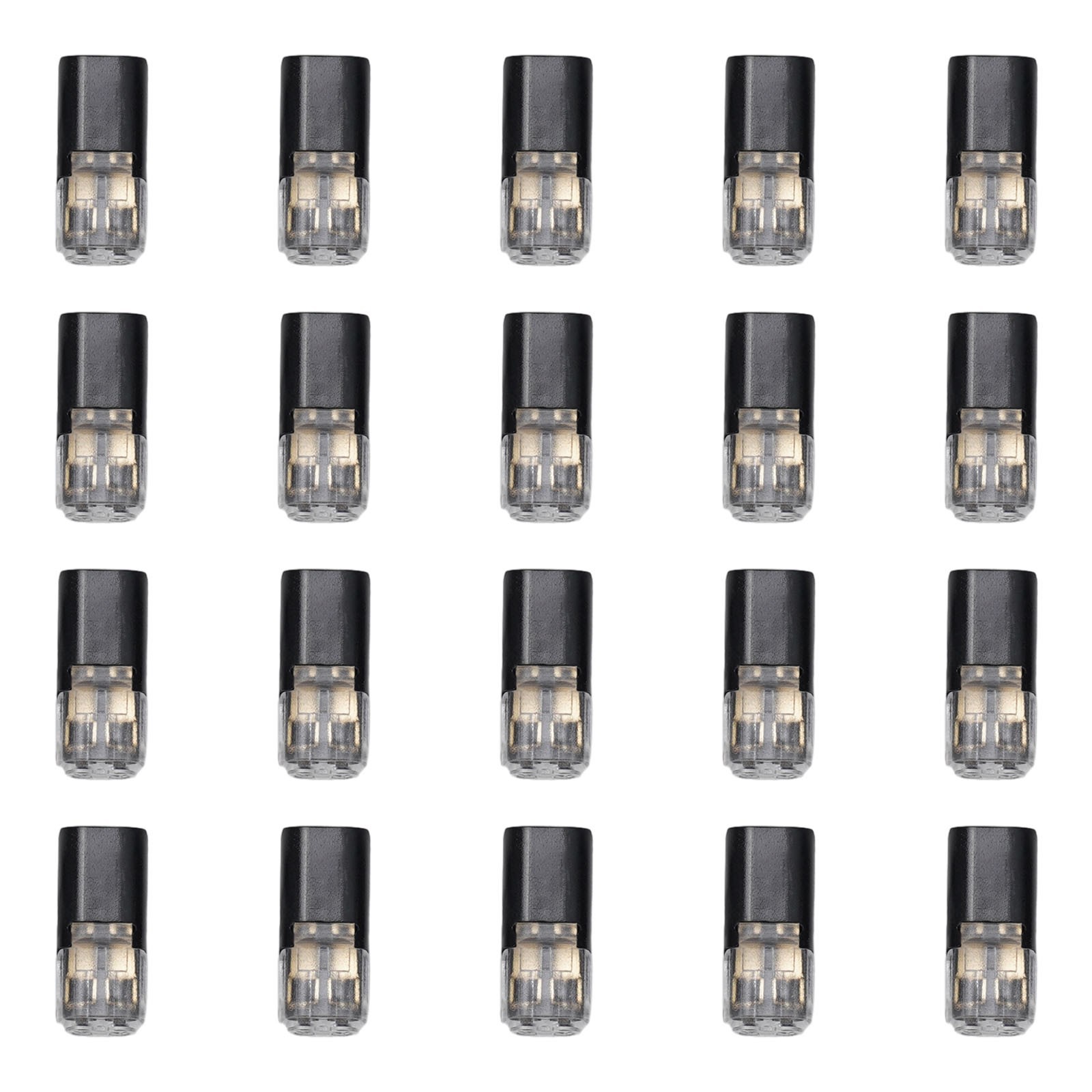 20pcs Double-Wire Plug-in Connector, Pluggable 2 Pin 2 Way LED Wire Connectors,