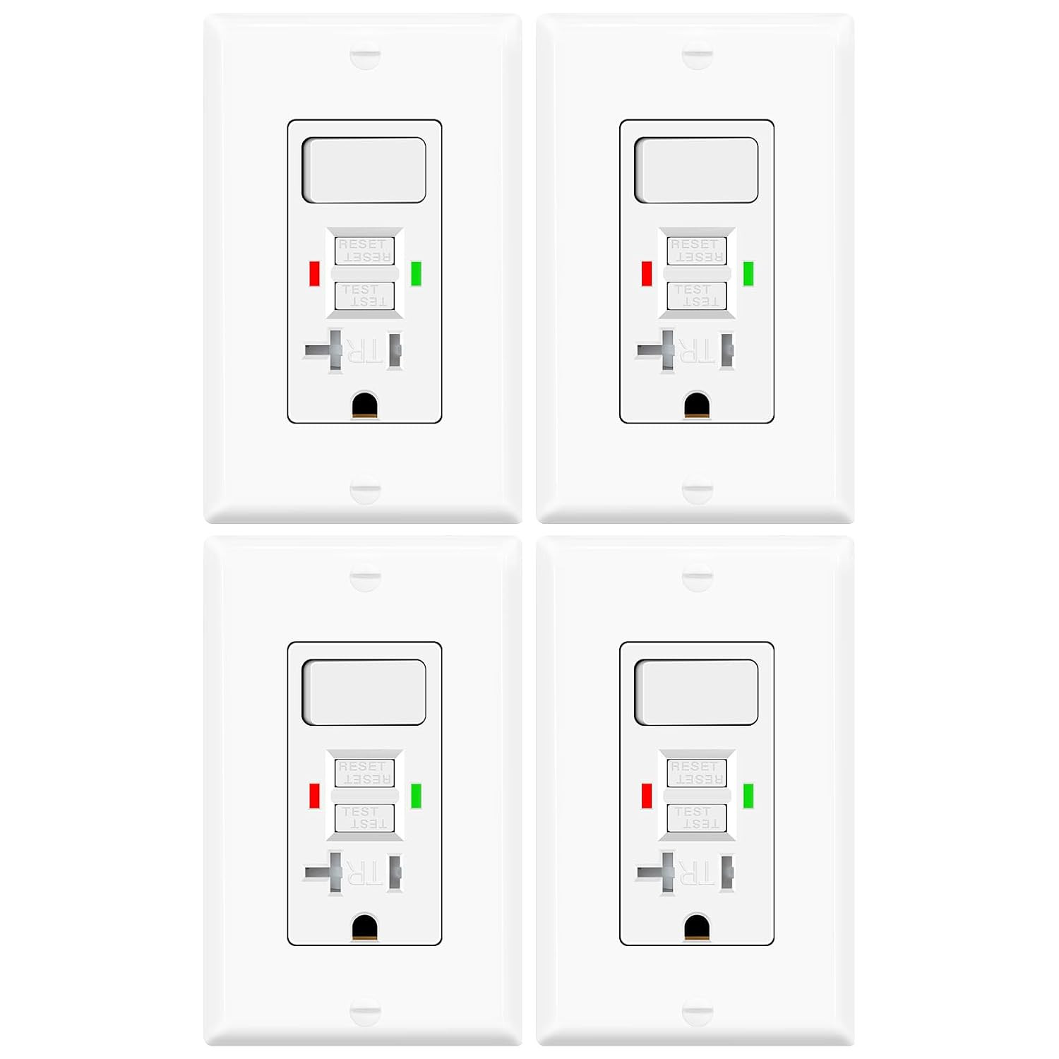 15A GFCI Outlet with USB C&A, Self-Test TR ETL Listed White 2 Pack | Tamper-Resi