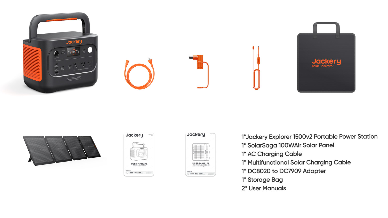 Jackery Explorer 1500 v2 Solar Generator with 100 Air Solar Panel BRAND NEW