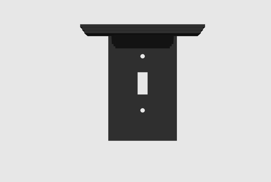3D Printed Toggle Light Switch Cover with Shelf 2.5x5in for Keys or Phones