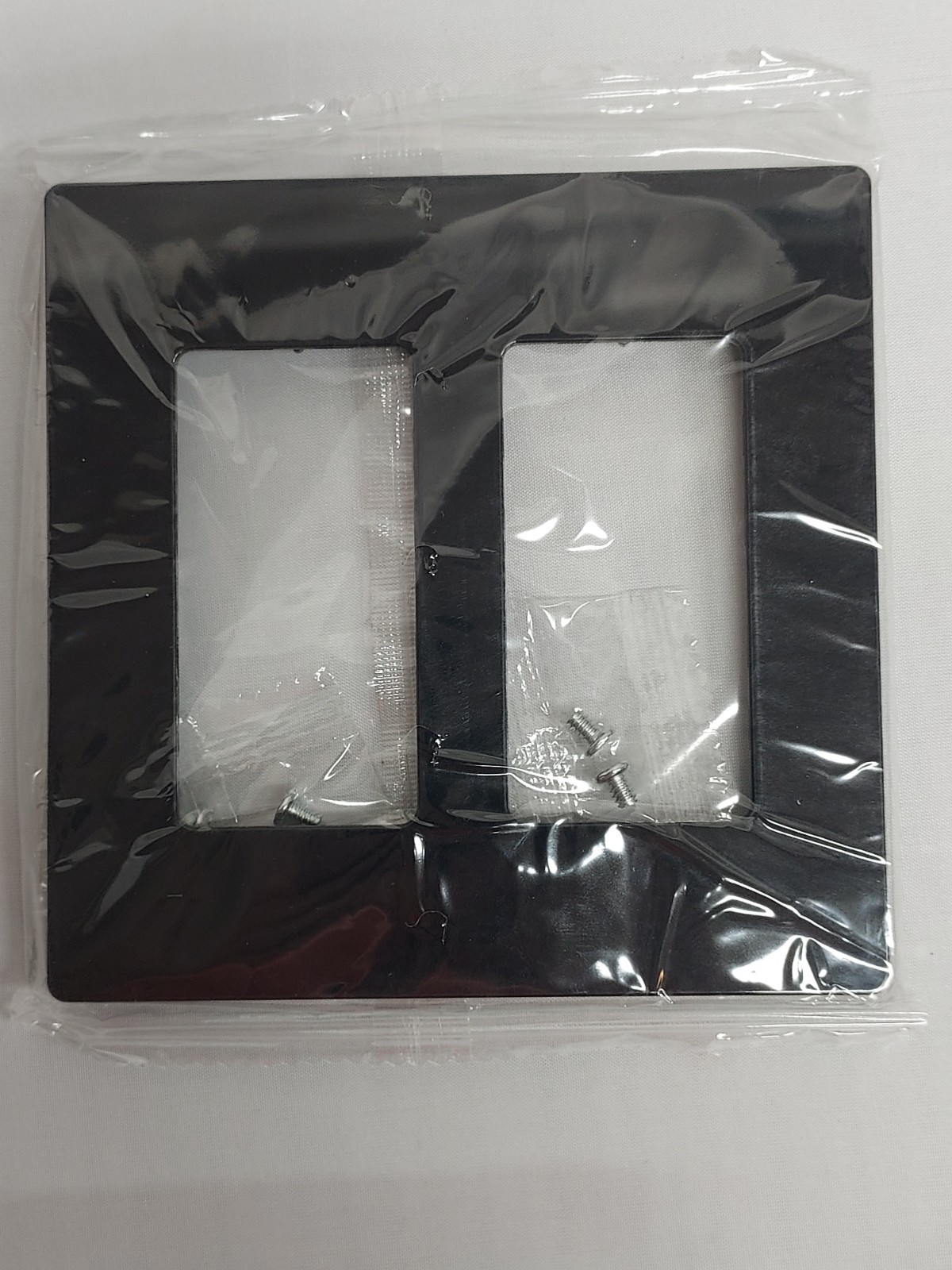5pk Black Wall Outlet Cover Plastic 2 Gang Screwless