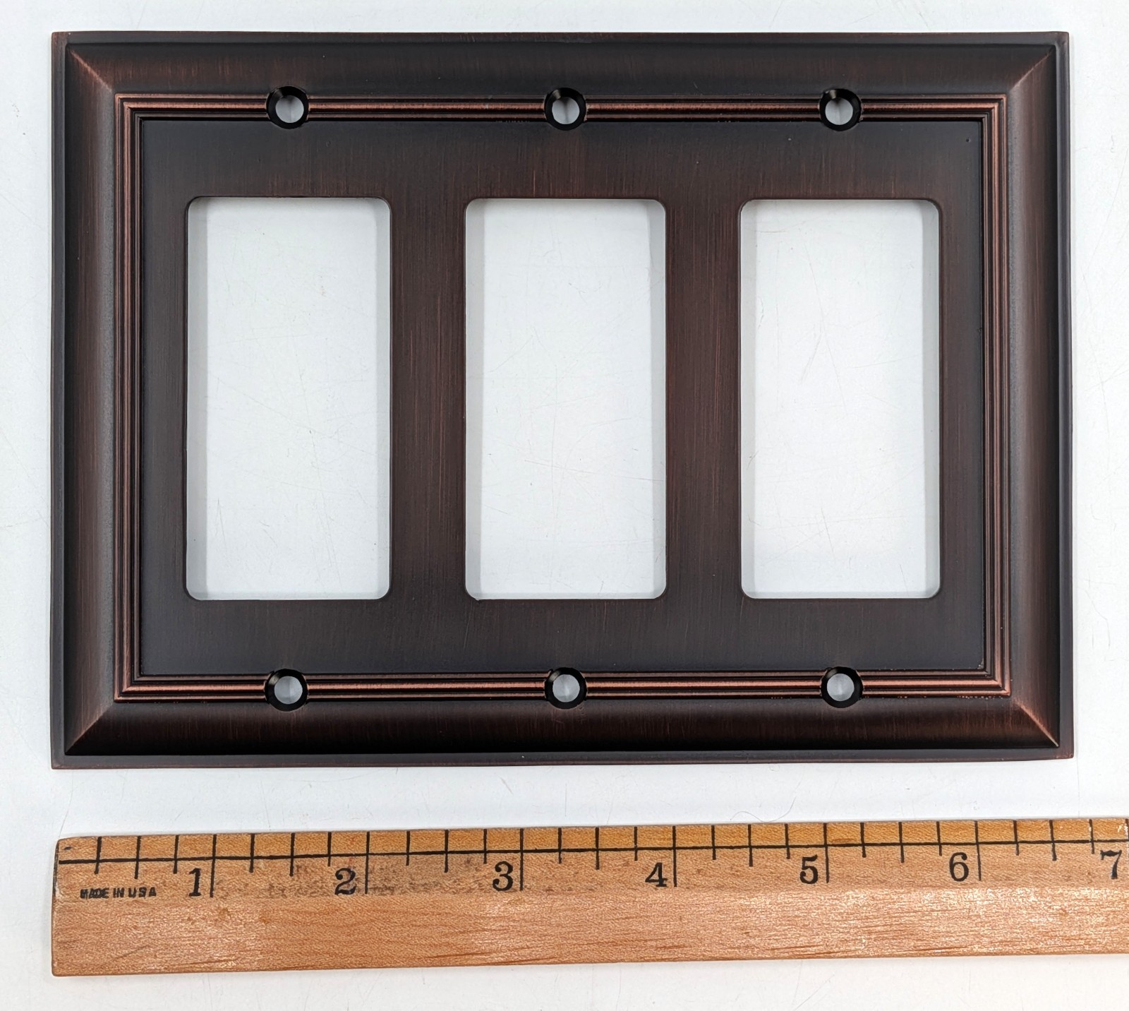 allen + roth “Cosgrove” Oil Rubbed Bronze Triple Decorator Wall Plate, 3 Gang