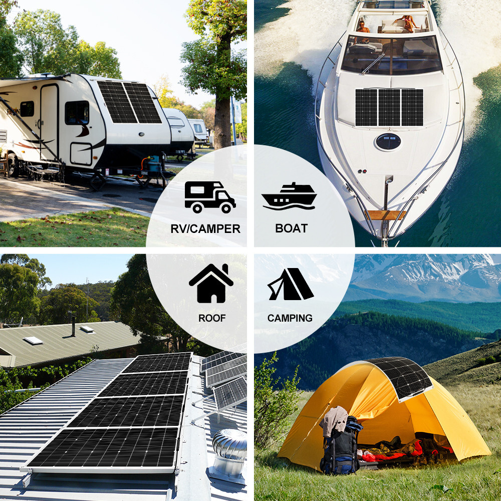 Dokio 100w 200w 400w Mono Semi-flexible Solar Panel Kit for RV/Car battery/Home