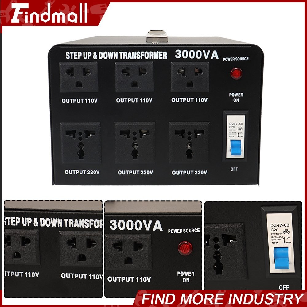 3000W Voltage Converter Transformer Step Up/Down 110V-120V to/From 220-240V