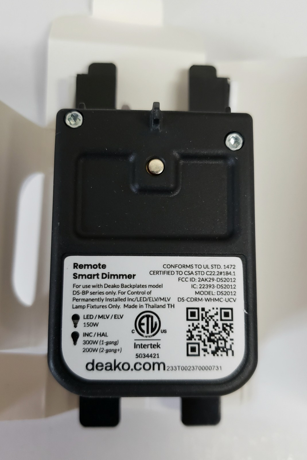 Deako Remote Smart Dimmer DS-CDRM-WHMC-UCV