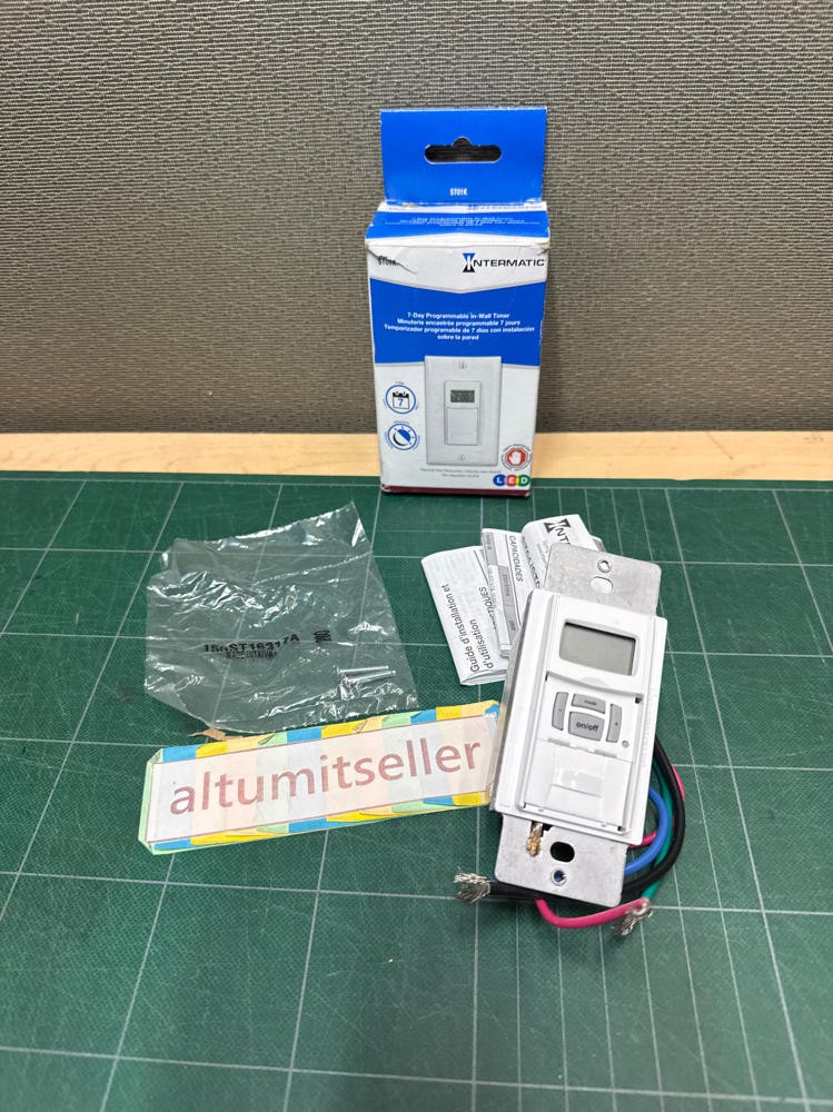 Intermatic Programmable In-Wall Digital Timer Switch ST01K, 120-277V, 15A, 7-Day