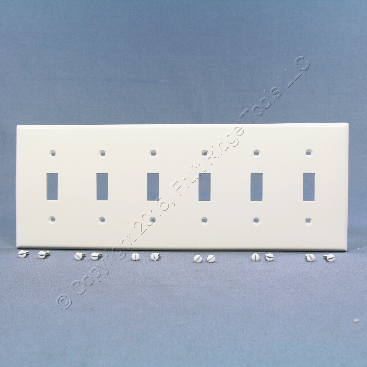 Leviton 80736-W White 6-Gang Toggle Unbreakable Nylon Standard Wallplate Cover