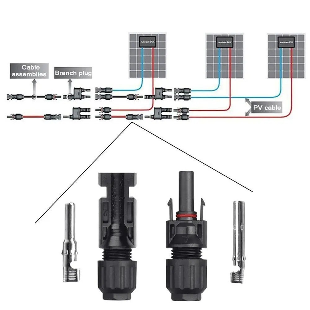 10-Set Solar Panel Connector Kit – Waterproof IP67 PV Cable Connectors