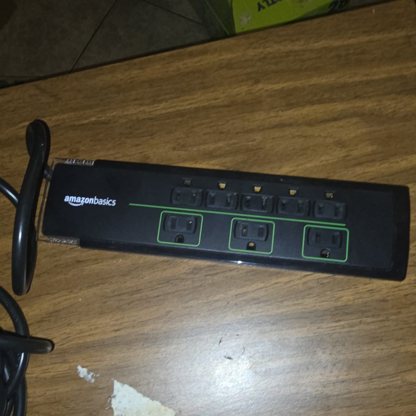 AmazonBasics 6-Outlet Power Strip with Cord Black United States Plug Type
