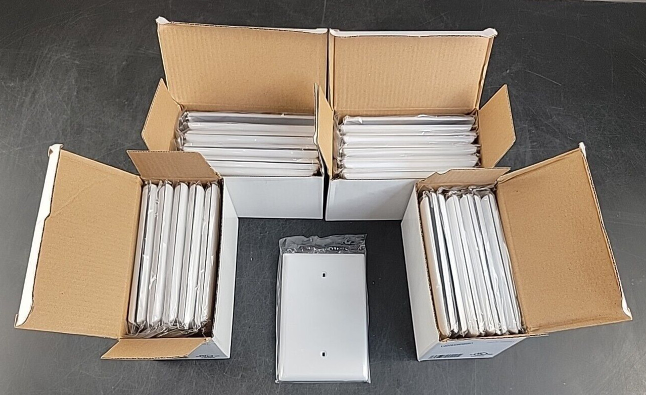Jumbo Single Blank Wall Plate Unbreakable Polycarbonate 5.25×3.5 (40 PK) NEW