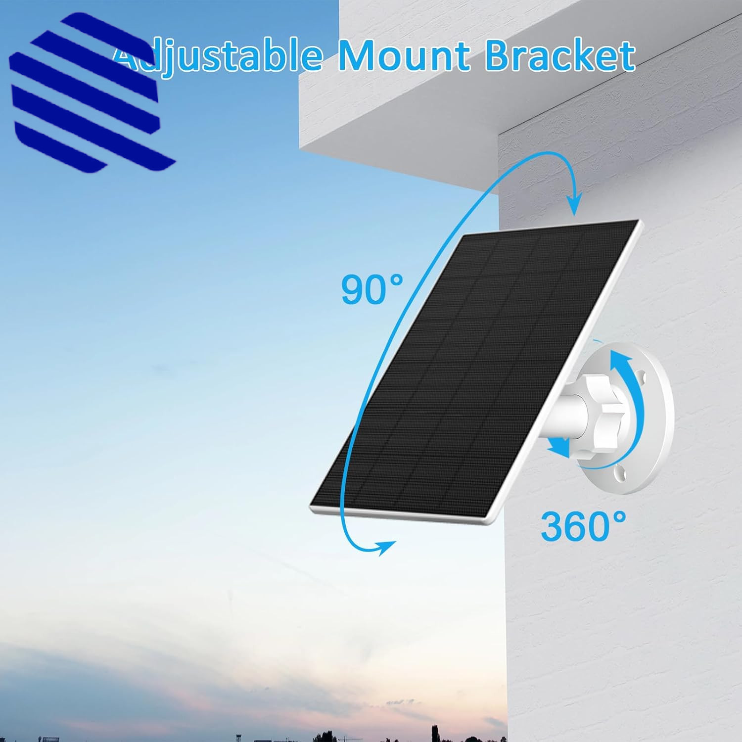 Solar Panel for Security Camera Outdoor USB/USB-C Charger with IP65 2 Pack NEW