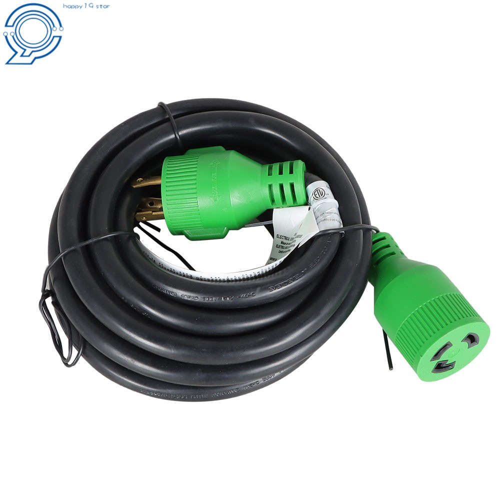 30 Amp 15 FT 3 Prong Generator Extension Cord NEMA L5-30P To L5-30R 125V