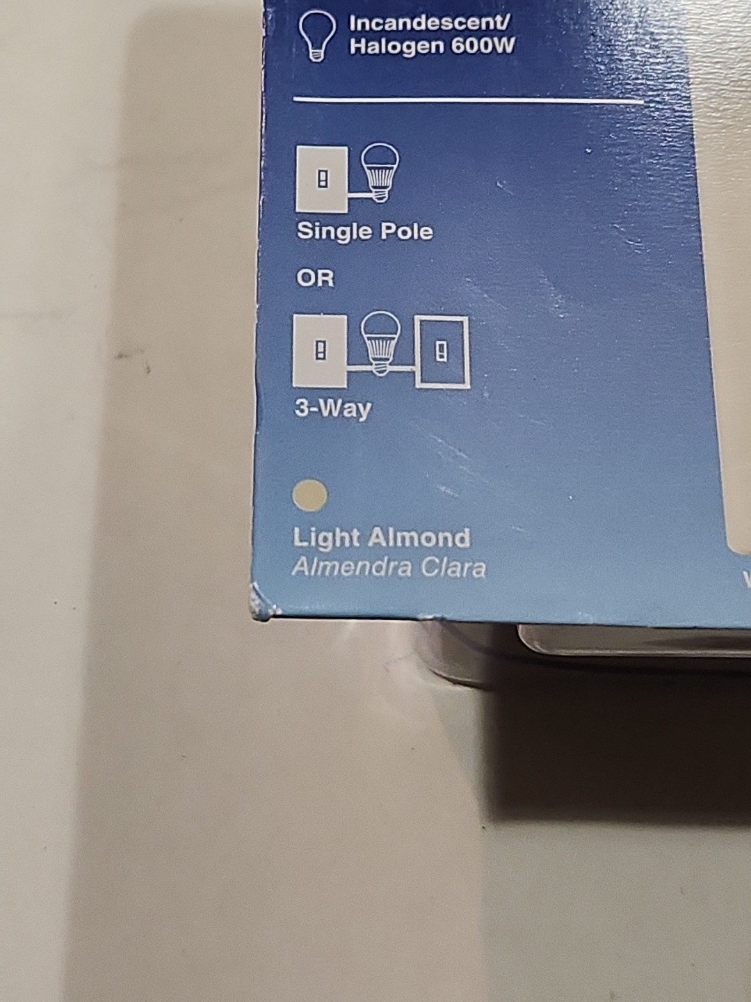 Leviton Toggle Slide Dimmer Switch for LED & Incandescent Bulbs “Light Almond”