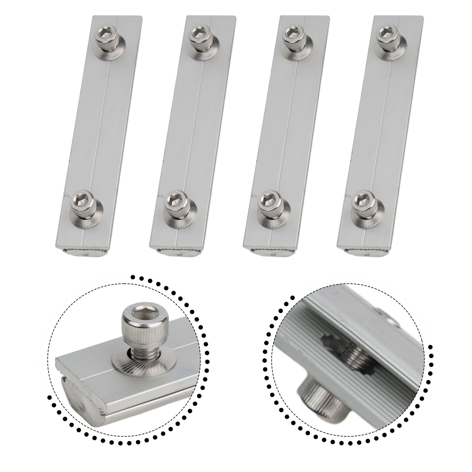 Rails Connectors Solar Module Pv Bracket Solar Panel Mounts Aluminium Alloy