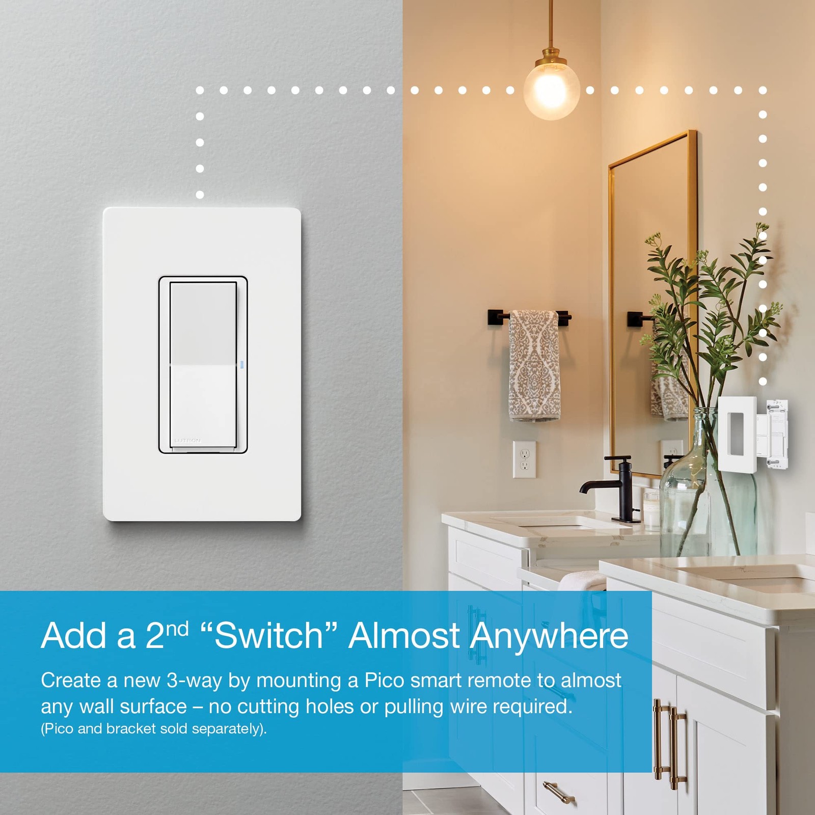 Lutron Claro Smart Light Switch w/ Wall Plate for Caseta 1 Pack, White