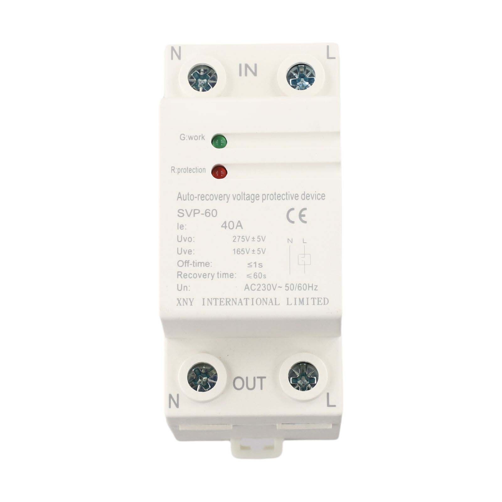 Residential Single Phase Voltage Current Protector Overvoltage Undervoltage