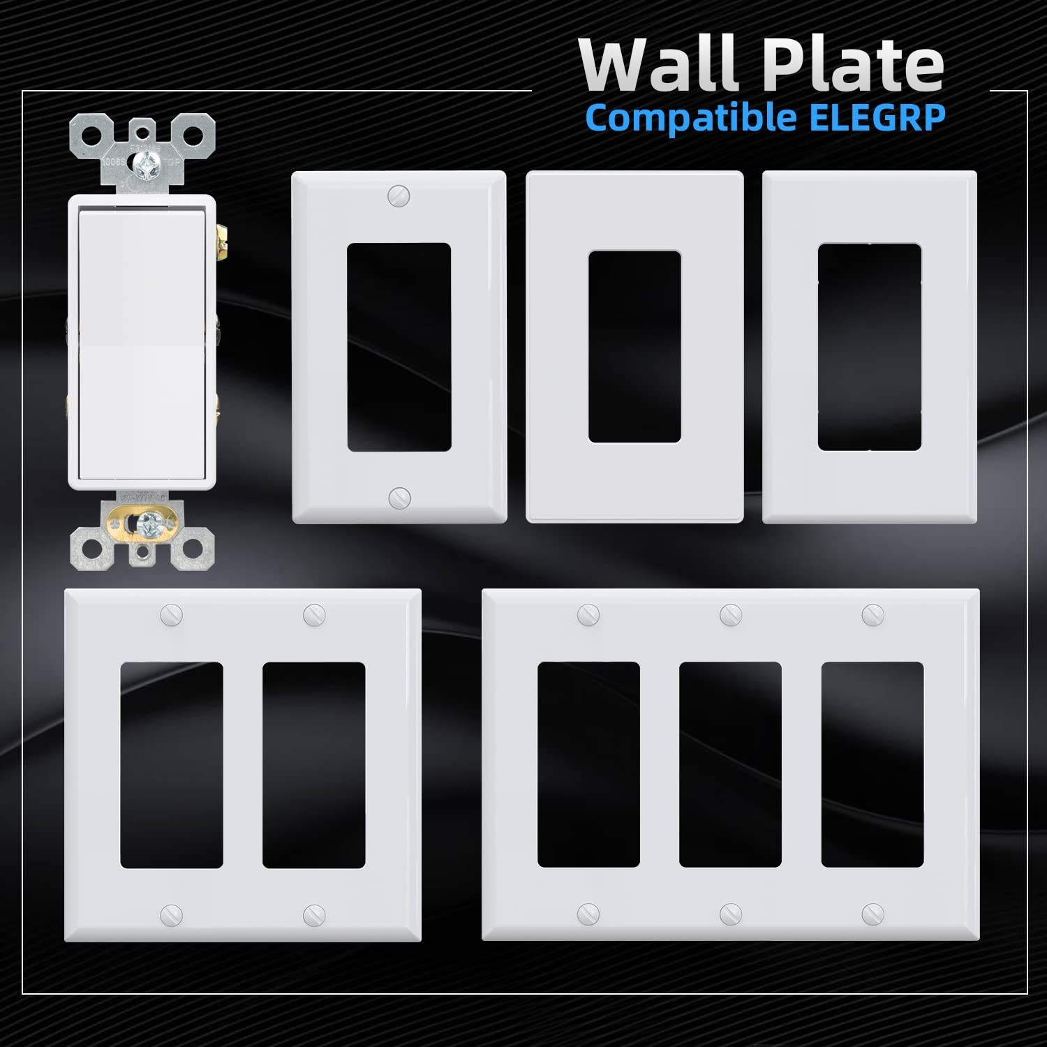 15A 4-Way Light Switch, Self-Grounding for Residential/Commercial Use, 10-Pack