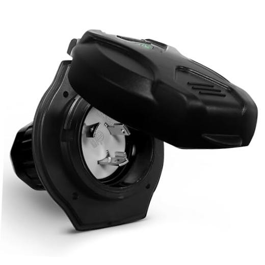 True Mods RV Inlet Shore Power Supply Outlet 30 Amp Inlet Receptacle Black 30A