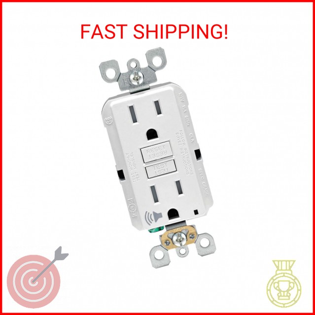 Leviton SmartlockPro 15 Amp 125-Volt Self-Test Tamper-Resistant GFCI Outlet with