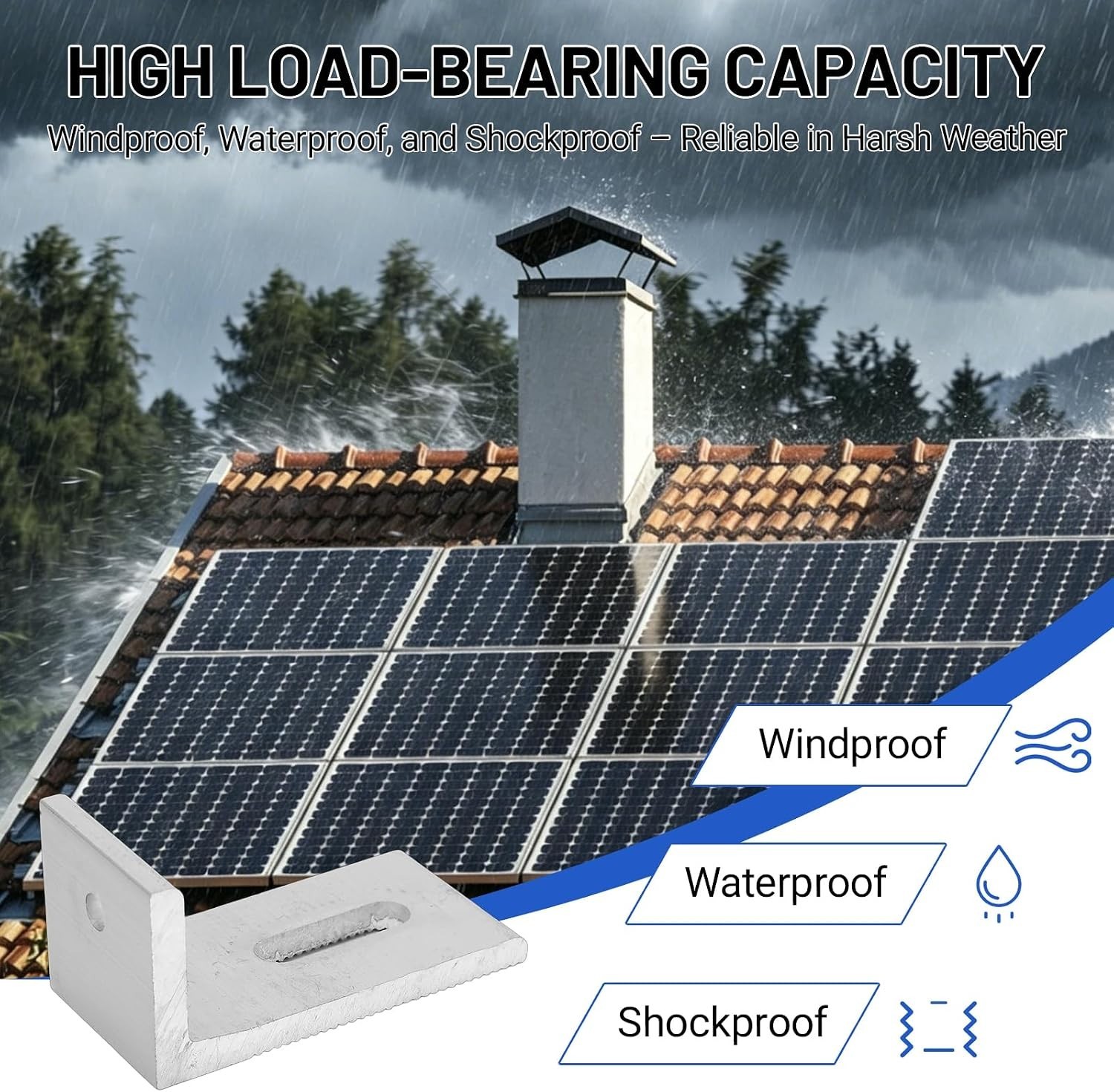 10Pcs L Foot Solar Mount, Aluminum Alloy Photovoltaic Panel Mounting Bracket,…
