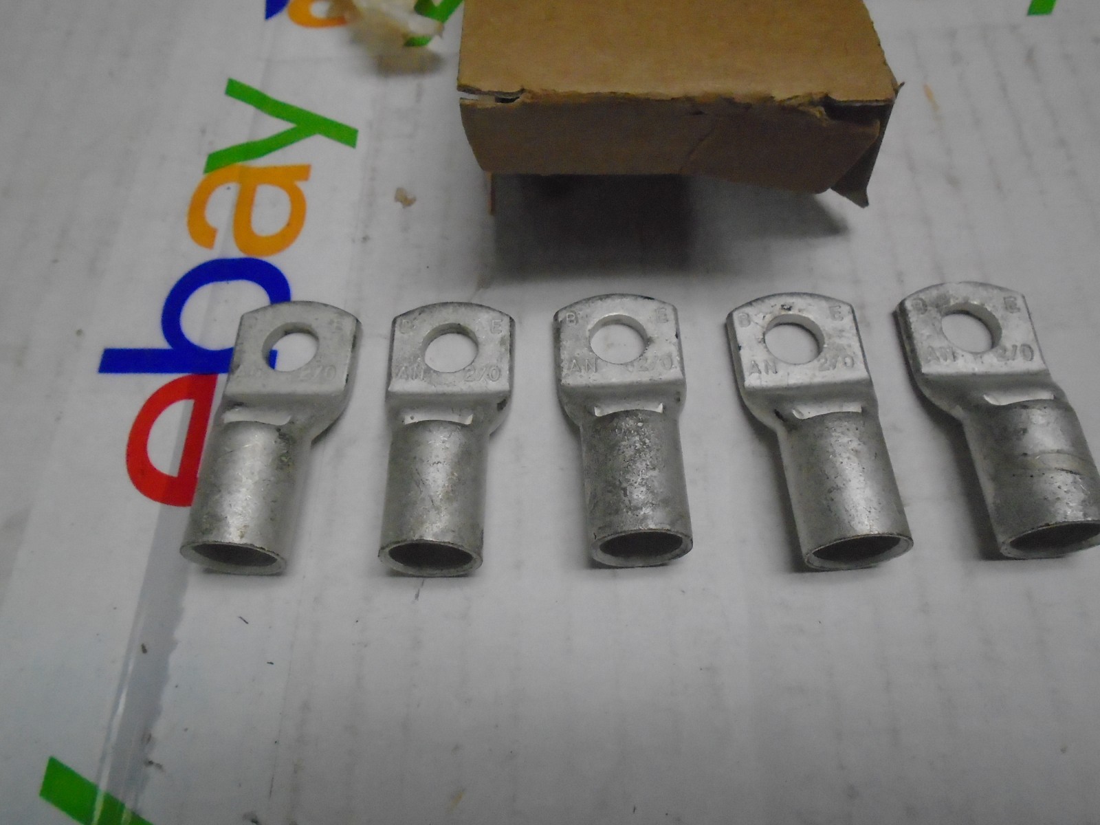 BURNDY 2/0 AWG Cable Lugs Ring Terminals Battery 3/8 HOLE