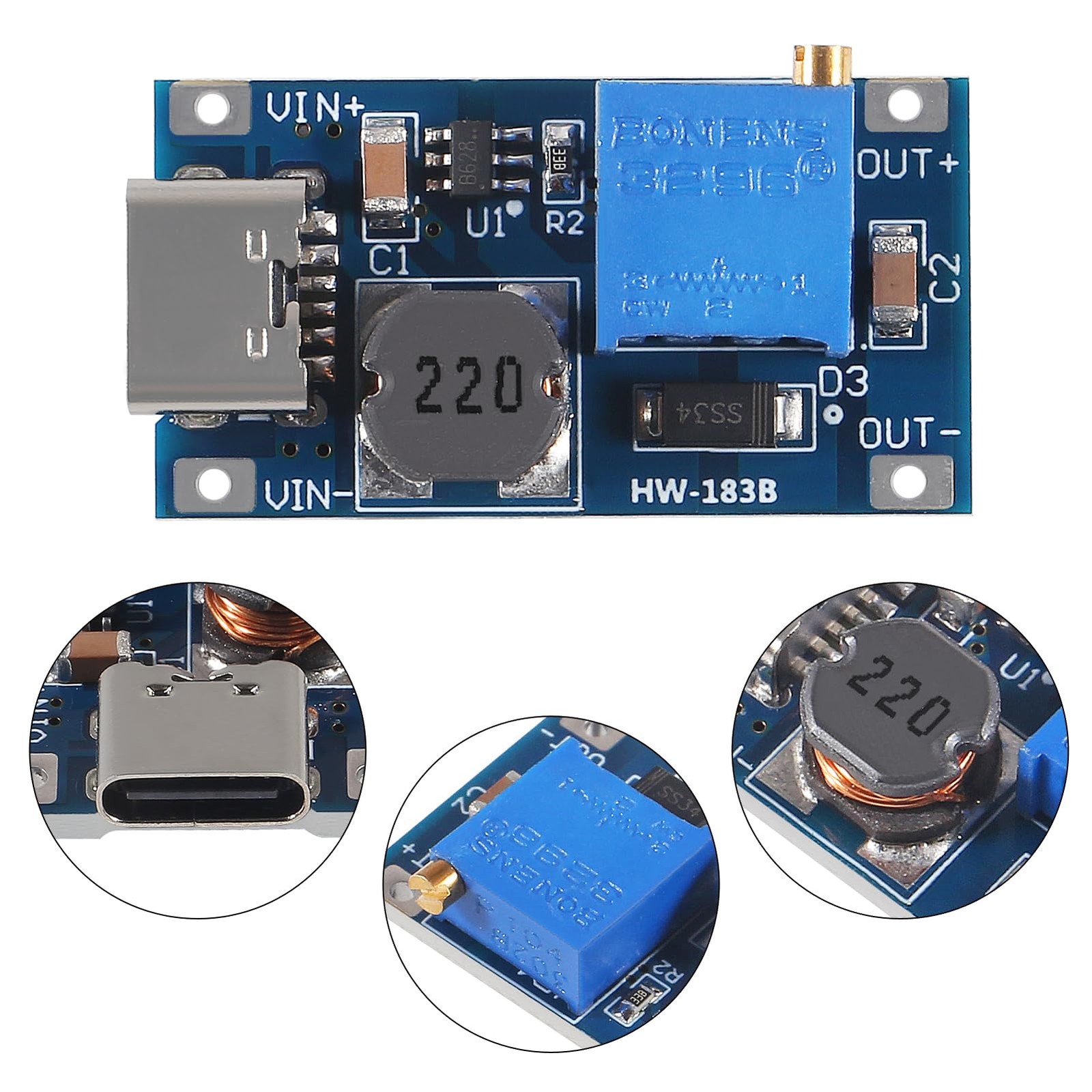 5Pcs Boost Module MT3608 DC-DC Step Up Converter 2A Regulator 5PCS