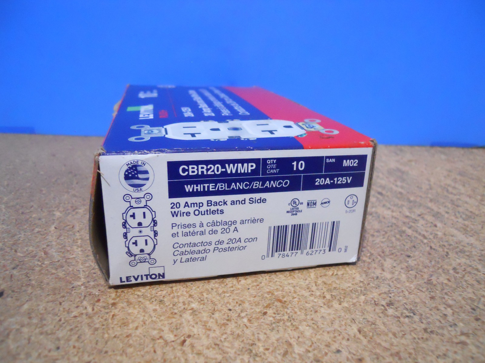 Leviton Plus 20A 125V 20 AMP Duplex Outlet 10 Pack CBR20-WMP