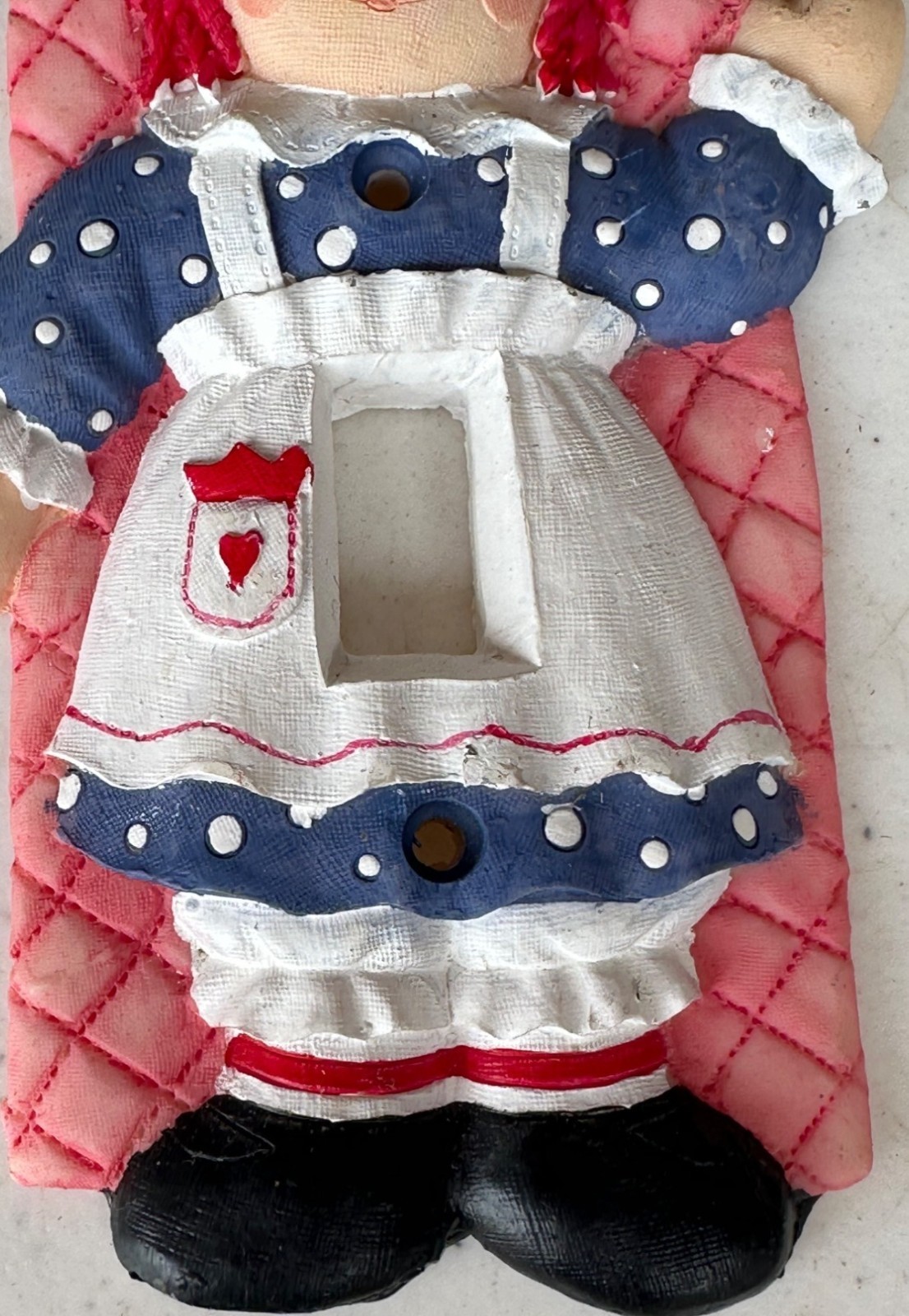 Unbranded Raggedy Ann Collectible Light Switch Plate Cover Ceramic 6″ Tall-READ