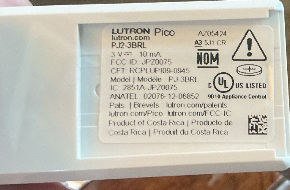 Lutron Pico Remote Wireless Control PJ2-3BRL-WHITE package Of Six- New Brand New