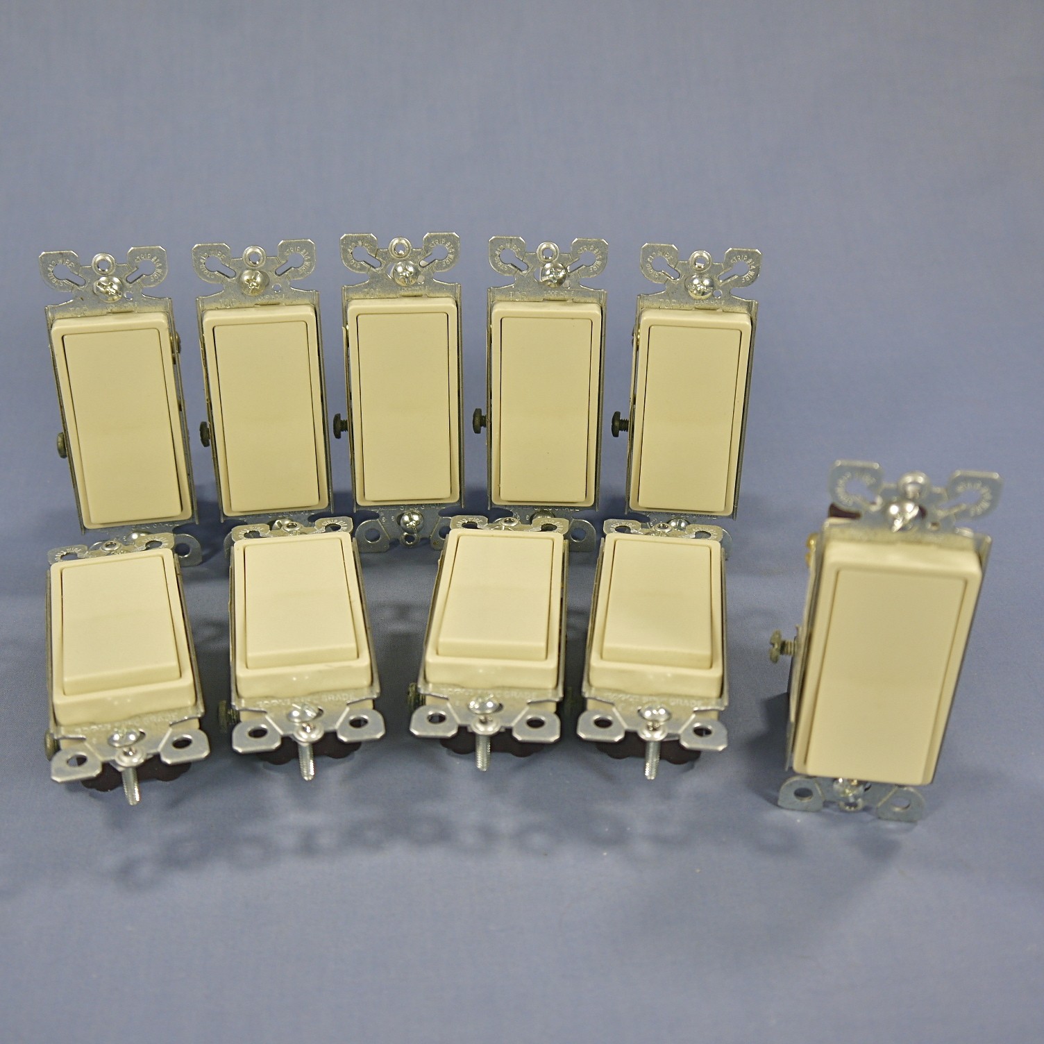Eagle 6503V Ivory Decorator Rocker Wall Light Switches 3-Way 15A 10-Pack