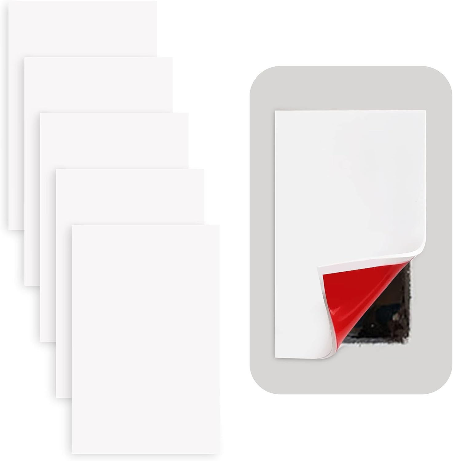 Self-Adhesive Rubber Wall Outlet Cover Plate Pack 5 Blank 3×5 Inch Easy Peel
