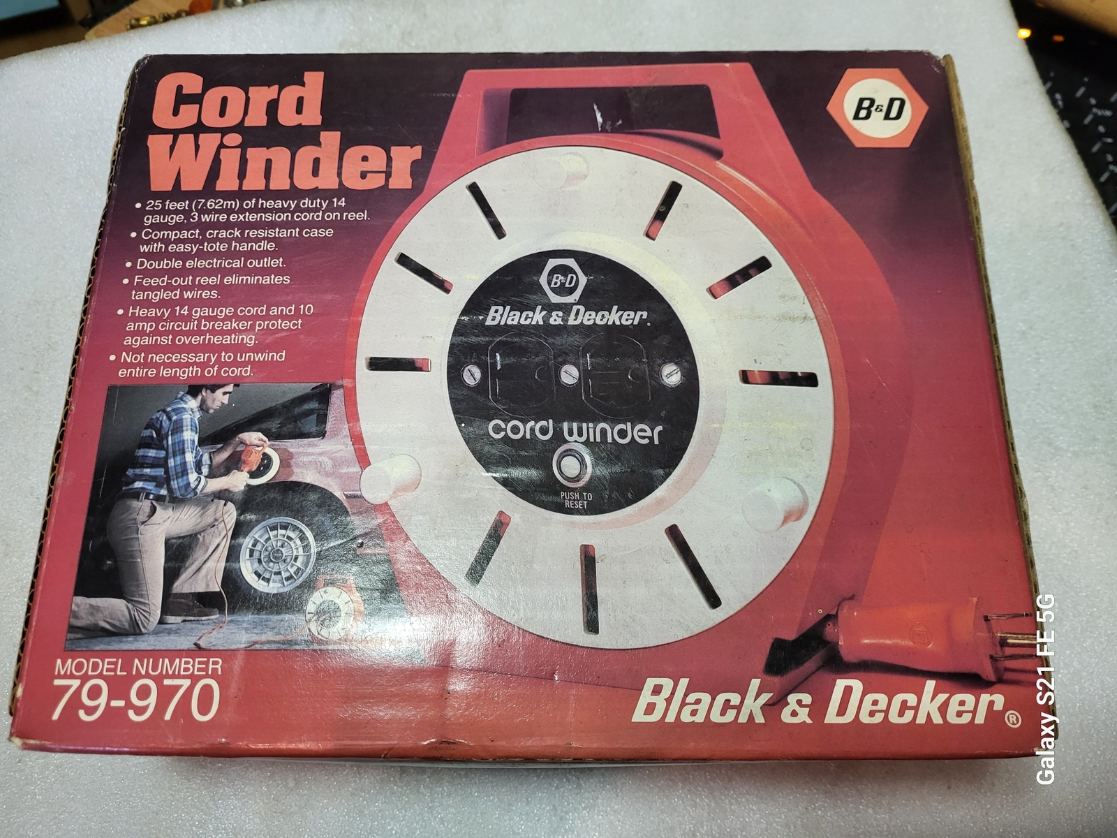 NOS Black & Decker 25″ Cord Winder Reel Sealed Box 79-970