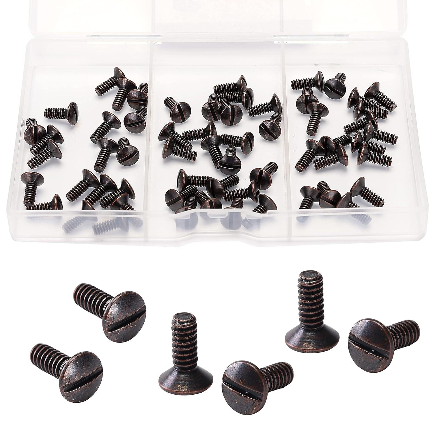 60 Pcs Bronze Wall Plate Screws 3/8″ 6-32 Thread for Outlet & Switch Covers