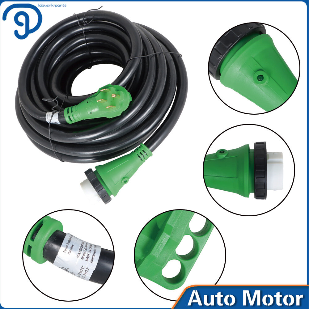 25/30/50FT 50 Amp Generator Cord and Power Inlet Box Waterproof Combo Kit ETL