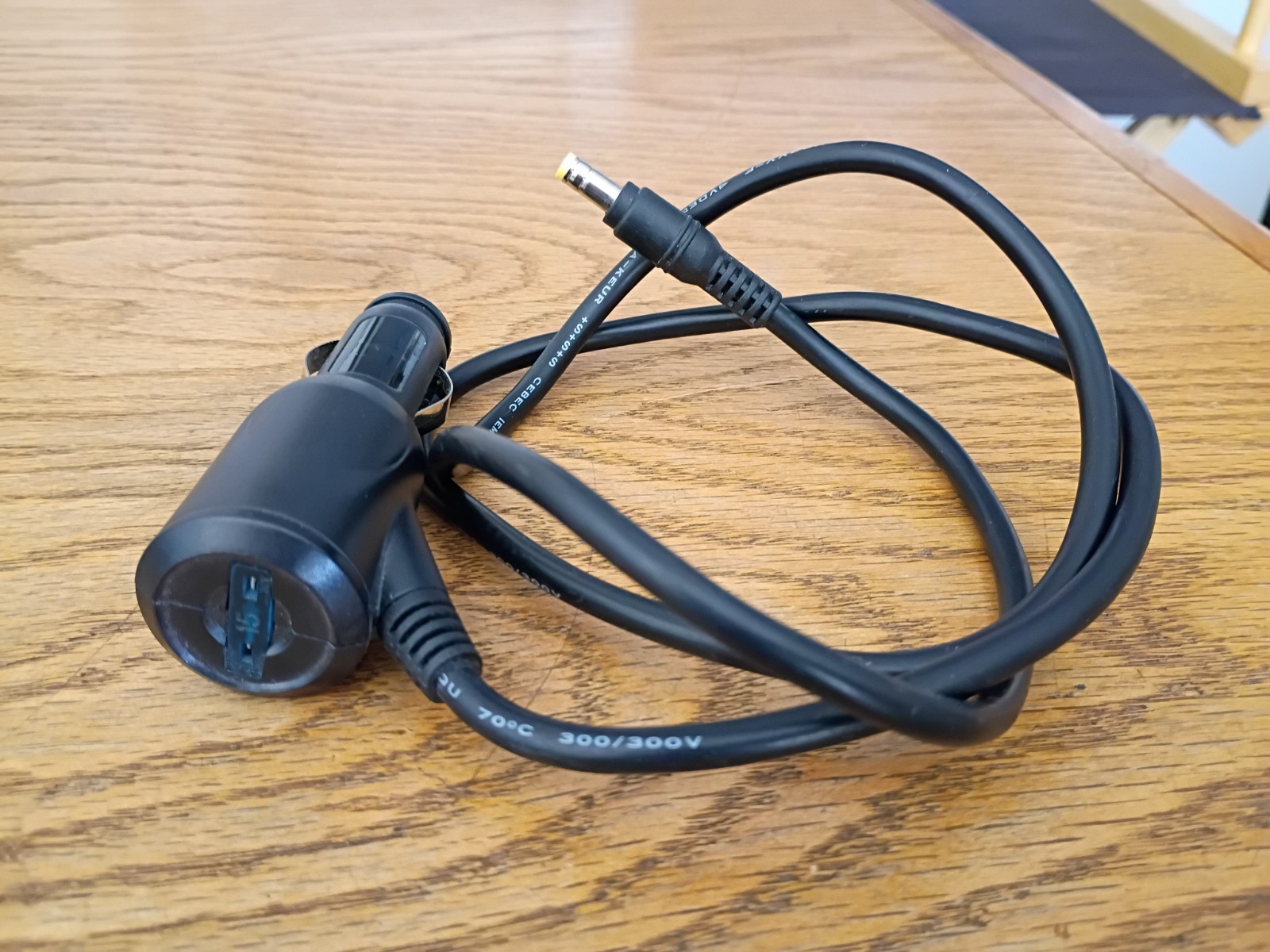 12V Car Cigarette Lighter Plug Charger Adapter Power Cable, 15 Amp Fuse, 3 Feet