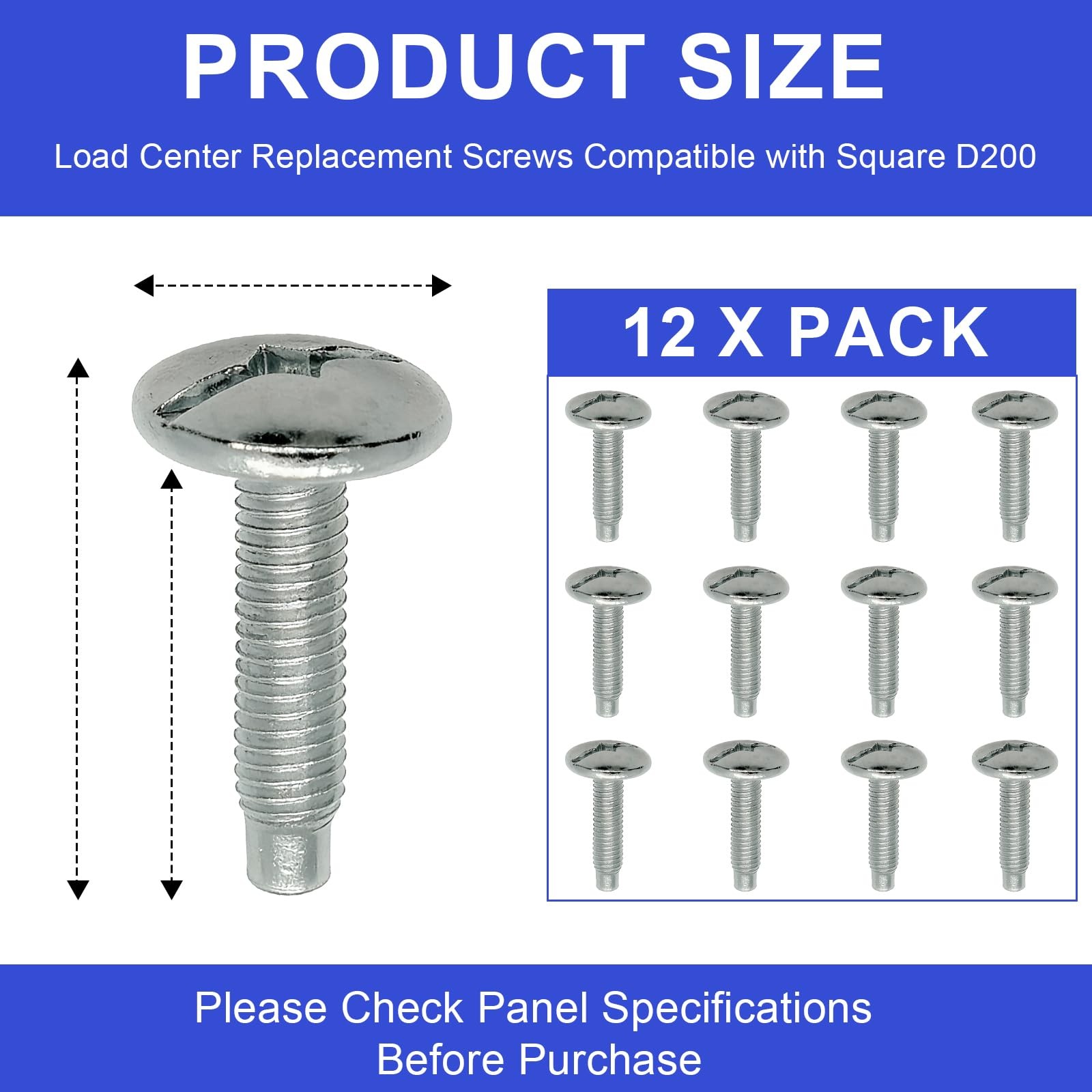 12Pcs Load Center Cover Screws Electrical Panel Screws Replacement for Square D