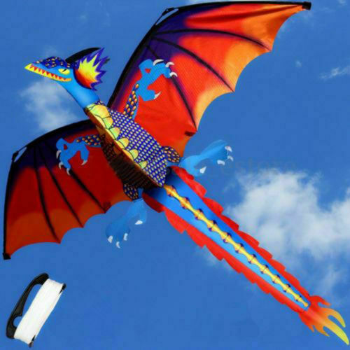Huge 3D Dragon Kite Single Line With Tail Family Outdoor Sports Toy Children fun
