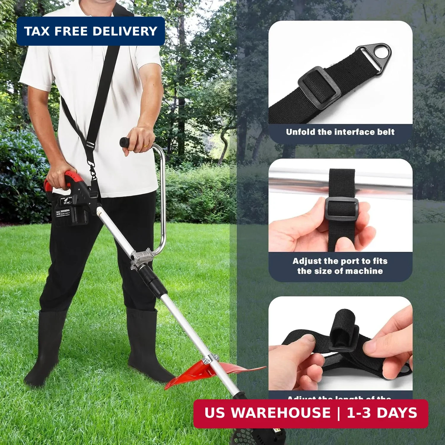 Ergonomic Trimmer Grip, String Trimmers Handle with Shoulder Strap Harness, Weed