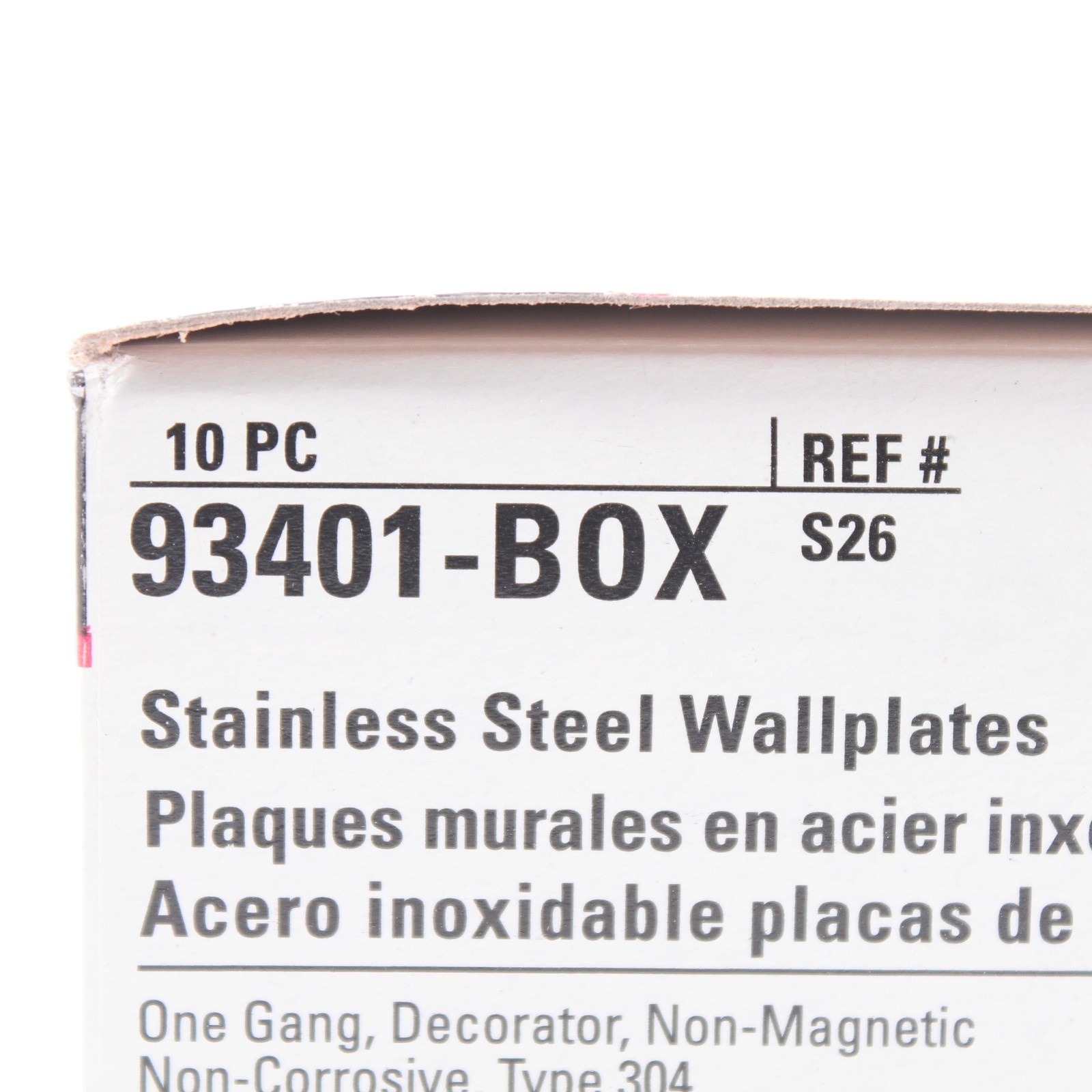 Cooper 93401 Non-Magnetic Stainless Steel GFCI Decorator Wallplate Covers 10pcs