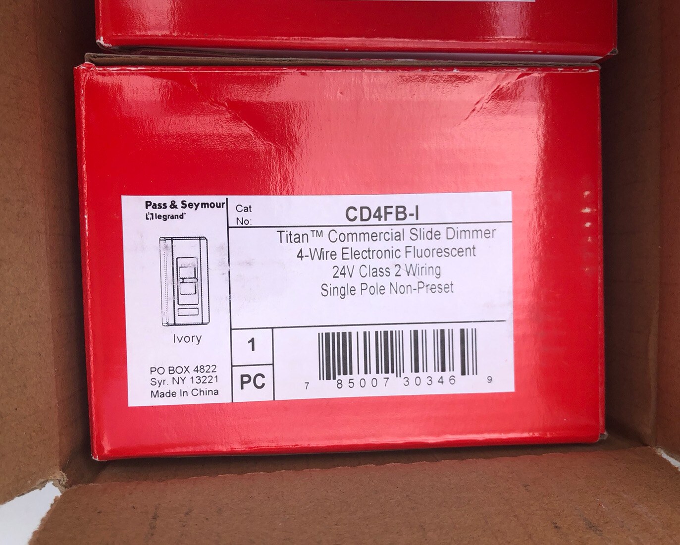 Legrand P&S Titan Series Fluorescent 4 Wire Dimmer CD4FB-I CD4FB-l Ivory
