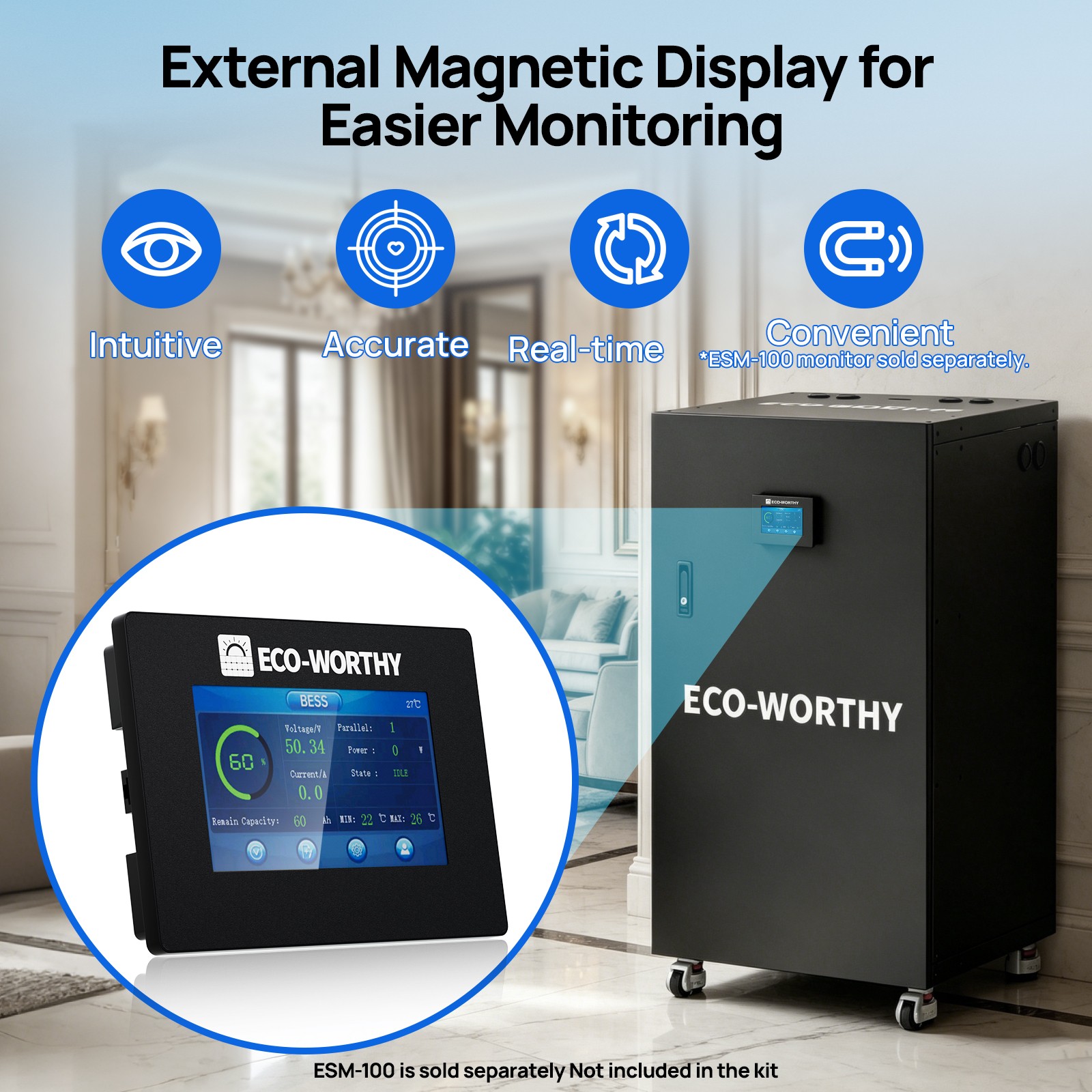 ECO-WORTHY RACK6 V3 Enclosed Server Rack Battery Cabinet with 600A Busbar
