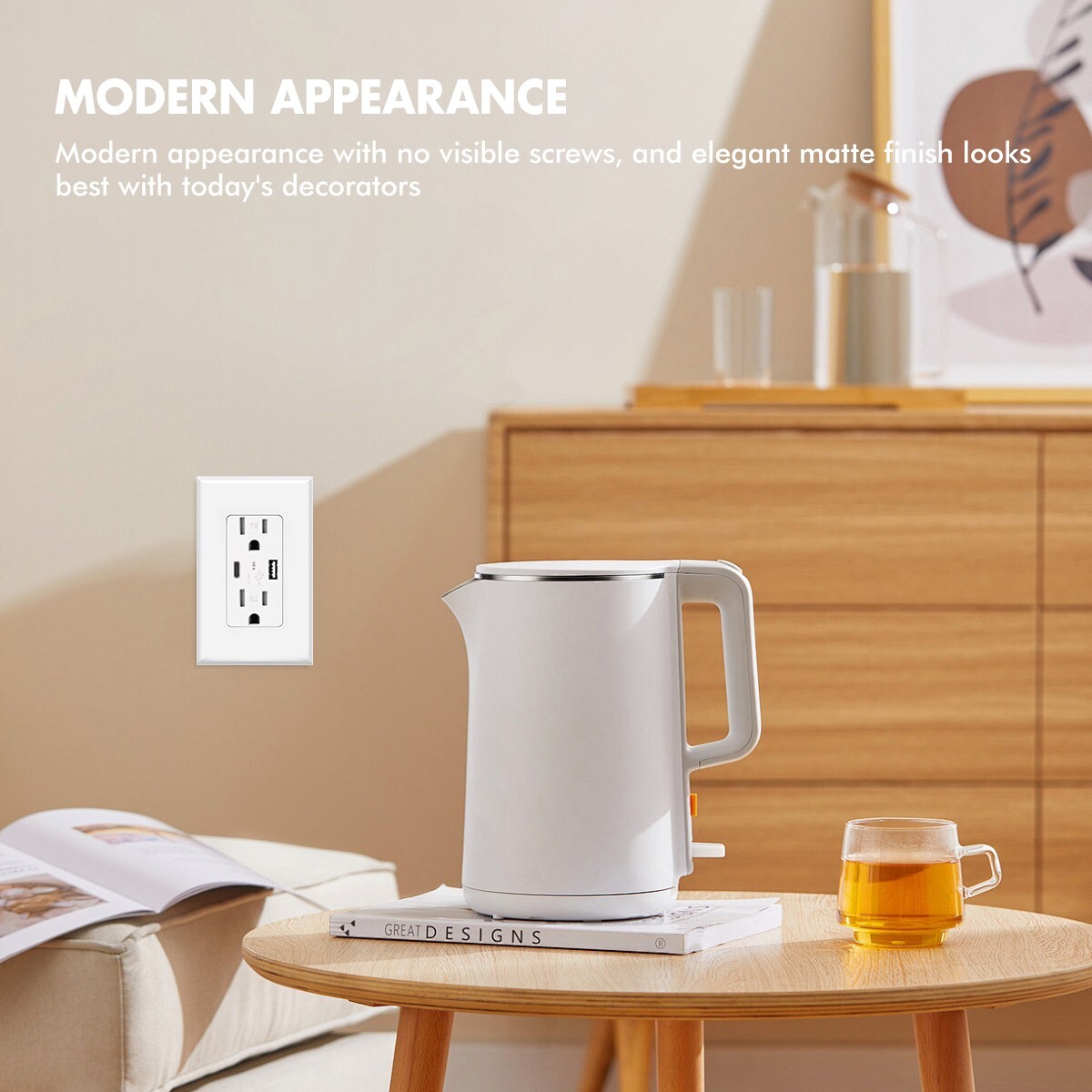 10Pack USB Type C Wall Outlet Duplex Receptacle 15A, Smart 4.8A Quick Charging