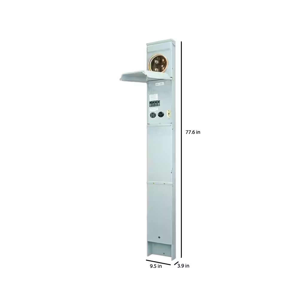 100A Metered RV Earth Burial Pedestal 5-Spaces with 50/30 Amp RV Receptacles and